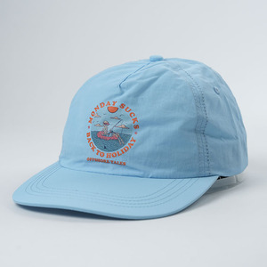 Cappello da nonno personalizzato di alta qualità, non strutturato, a 5 pannelli, con visiera piatta, in nylon ad asciugatura rapida, con cordino. - Product Image 2