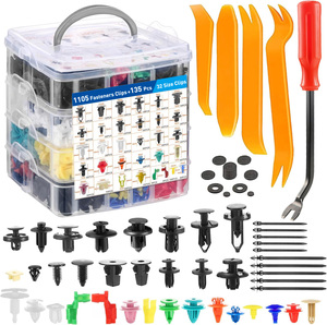 1240 pièces Kits de retenue automatiques universels pour <span class=keywords><strong>carrosserie</strong></span> garniture de porte panneau de garde-boue ensembles de pare-chocs en <span class=keywords><strong>plastique</strong></span> attaches Clips de voiture - Product Image 1