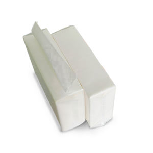 Usine de papier de Chine Pâte de bois vierge 1 pli <span class=keywords><strong>N</strong></span> pli essuie-mains avec design en relief Produits en papier de style sac blanc - Product Image 5