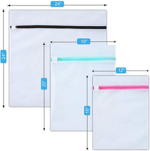 Machine Washable Polyester Zipper Mesh Laundry Bags for <b>Clothes</b> Lingerie Socks Underwear - Product Image 5
