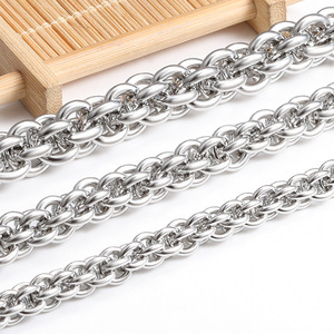 Cadena de Eslabones 3D de Acero Inoxidable con Diseño Único |   Resistente al Óxido, Hipoalergénico e Impermeable para la Creación de Joyería DIY - Product Image 2