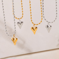 Collier YF8291, design de niche, mode élégante à la française, pendentif en forme de cœur, perles de riz, plaqué or 18 carats, acier inoxydable imperméable
