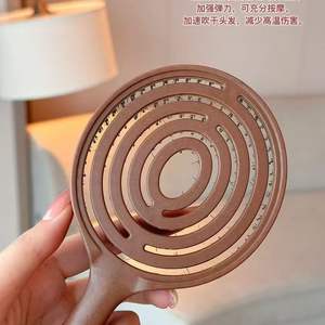 Peine coreano de crin de caballo con diseño hueco para peinar el cabello voluminoso, apto para uso en seco y húmedo, con función de masaje capilar. - Product Image 6