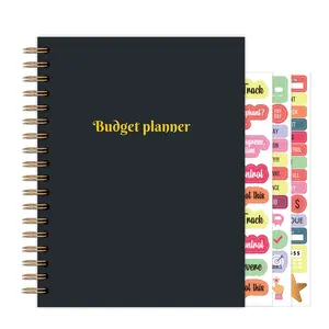 Custom budget book Hardcover spiral workbook money organizer journal notebook diary daily Monthly Saving Challenge planner