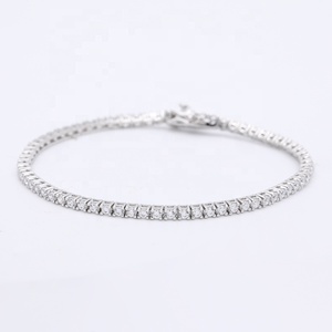 Tùy Chỉnh Vòng Đá Đúc <span class=keywords><strong>Cubic</strong></span> <span class=keywords><strong>Zirconia</strong></span> Bạc Mạ CZ Iced out Tennis Vòng Đeo Tay 925 Sterling Silver Bạc - Product Image 3