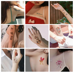 Autocollant de tatouage temporaire sexy pour le corps, imperméable, motif rose, pour femmes - Product Image 3