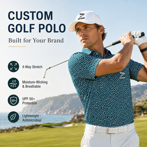 Polo de golf personnalisé pour homme, 92 % polyester, 8 % élasthanne, respirant, antimicrobien, UPF 50, marque privée, fournisseur OEM, en gros - Product Image 1