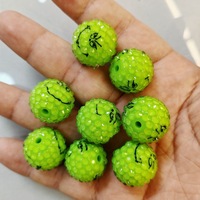 Manik-manik Bulat Tekstur Gula 20mm Grosir untuk Halloween, Bentuk Labu, Tengkorak, Hantu, Aksesoris Kerajinan Berat, Gantungan Kunci, Perhiasan, DIY