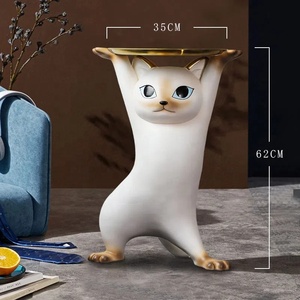 Creativo e Incantevole Gatto Accanto al Soggiorno, Grande Vassoio da Terra, Grandi Ornamenti Decorativi, Tavolino Laterale - Product Image 5