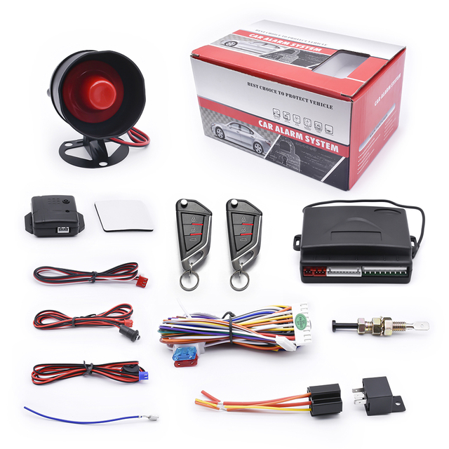 Universal Car Alarm Kit with Remote Starter 12V One Way 100-200m 2 Controllers CE FCC ROHS Certified