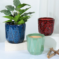 Pots à bonsaï en céramique de forme cylindrique émaillés fabriqués en Chine, plantes vertes en carton pour la décoration de la maison, fournitures de jardinage pour hôtels