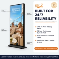 Affichage numérique intelligent Android 4K sur pied avec écran tactile pour aéroports, expositions médicales et publicité en commerce de détail