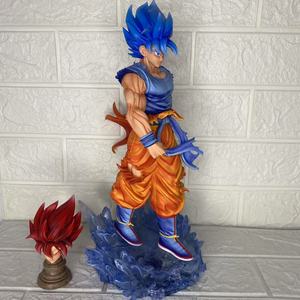 Figurines de collection de manga de dessin animé lumineuses Super Saiyan Goku à deux têtes interchangeables DRAGON <span class=keywords><strong>BAII</strong></span> de 33 cm, modèle de jouet en PVC, figurines d'anime - Product Image 4
