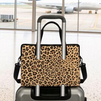 Sacoche pour ordinateur portable à imprimé léopard, compatible avec MacBook Pro, sac de travail carré pour le bureau, sac d'ordinateur professionnel avec poches et sangle