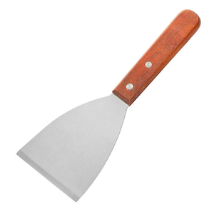 Spatule biseautée en acier inoxydable avec manche en bois, outil de cuisson, spatule pour barbecue, spatule pour gâteaux, spatule pour frire - Product Image 2