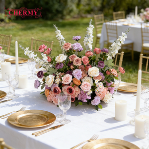 Dalian Chermy OEM Vente en gros Composition florale artificielle Hortensia vert Chemin <span class=keywords><strong>de</strong></span> table pour <span class=keywords><strong>mariage</strong></span> et décoration <span class=keywords><strong>de</strong></span> fête - Product Image 3