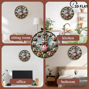 Reloj de Pared Redondo de Madera de 25x25cm, Tono de Madera Brillante, Silencioso, Sin Tictac, Decoración Moderna para el Hogar - Product Image 5