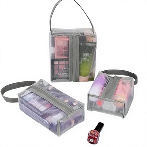 New Mesh <b>Transparent</b> Cosmetic <b>Bags</b> Small Large Clear Black <b>Makeup</b> <b>Bag</b> Portable Travel Toiletry Organizer Lipstick Storage Pouch - Product Image 1