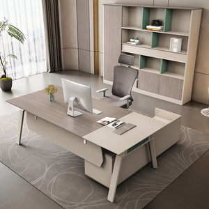 Escritorio de Oficina Modular Extensible en Forma de L de Madera, Moderno y de Lujo, con Gabinete para Director General, al Mejor Precio - Product Image 5
