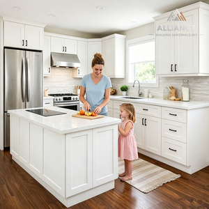Gabinete Shaker Blanco Atemporal Listo para Enviar |   Personalización de fábrica o disponibilidad en almacén |   Gabinete de madera para proyectos de cocina - Product Image 1