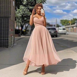 Robe trapèze sans manches cintrée à la taille pour femme, robe de soirée - Product Image 1
