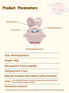 <span class=keywords><strong>Peluche</strong></span> di <span class=keywords><strong>Coniglio</strong></span> Adorabile per Ragazze, Bambola AI con Occhi LED, Giocattoli in <span class=keywords><strong>Peluche</strong></span> AI a Forma di <span class=keywords><strong>Coniglio</strong></span> <span class=keywords><strong>Rosa</strong></span> - Product Image 2