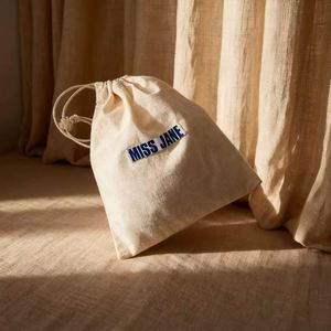 Promotional Eco-friendly Cotton Dust Proof Pouch Natural Color Cotton Pouch with Single <b>String</b> - Product Image 4