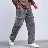 Vente en gros d'usine de nouveaux jeans à taille élastique européens et américains Jeans droits à poche latérale pour hommes