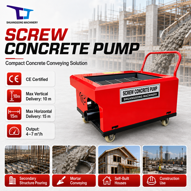 Cheap Price Efficient Operation Flexible Movement - 2025 Model Mini Small Concrete Pump Secondary Structure Feeding Machine