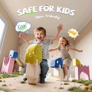 Canapé modulaire en blocs de construction personnalisés pour enfants, mousse haute densité, tabouret de jeu modulaire avec accoudoirs, pour les enfants de 2 à 4 ans - Product Image 1