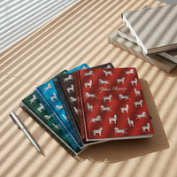 Carnet de notes de luxe A4 à couverture rigide avec reliure spirale, motif zèbre imprimé UV personnalisé, 100 feuilles de papier à feuilles mobiles, couverture en PU, cadeau