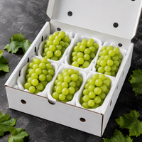 Boîte d'emballage pour raisins blancs avec compartiments en forme de grappe, aérations, logo personnalisé, boîte à fruits pour la vente en gros aux vignobles