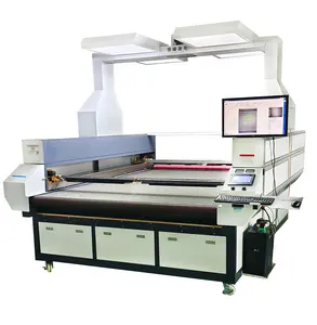 Máquina de corte por láser de CO2 de alta velocidad de 1800x2500mm CNC de alimentación automática de tela de Jersey textil panorámica de gran visión soportes de Metal AI