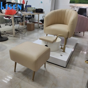 Kisen Beige pink White Foot Spa Set 110/220v comfort Custom Color Pedicure Chair with <b>Stool</b> Acrylic Basin - Product Image 3