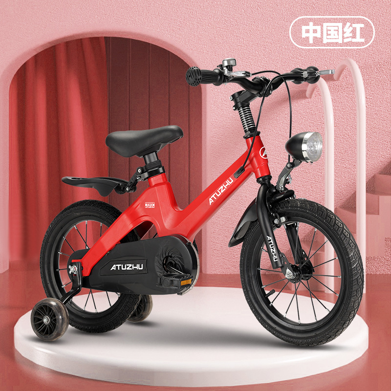 Roues intégrées rouges avec freins à disque avant et arrière