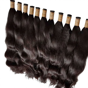 Brazilian Virgin Straight Remy Bulk Hair 100g Natural Color 8"-30" Length Remy Grade Wholesale Perm Ready Custom Logo - Product Image 1
