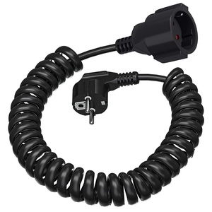 Câble spiralé de protection Linsheng extensible de 0,6 <span class=keywords><strong>m</strong></span> à 2 <span class=keywords><strong>m</strong></span> max IP20 3 x 1,0 mm Câble d'extension avec prise et raccord - Product Image 1