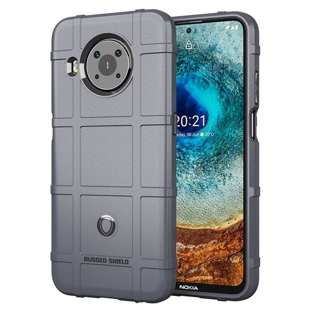 Anti-Slip Grid Armor Rugged Shield Phone Case for Nokia X10 X20 Soft Silicone Shockproof Cover