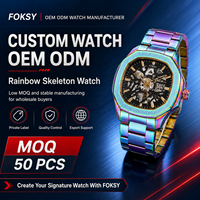 Montre mécanique automatique pour homme, montre mécanique de luxe, logo personnalisé, acier inoxydable, résistante à l'eau, montre pour homme