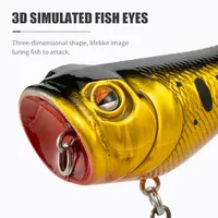 Leurre de pêche flottant Popper Topwater Walk the Dog 55mm 9g pour la pêche au bar, à la truite, au saumon en eau douce, en lac, leurre artificiel en plastique