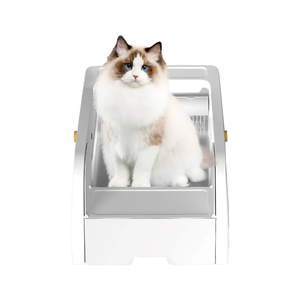 Bac <span class=keywords><strong>à</strong></span> litière pour chat autonettoyant intelligent avec application-grande capacité automatique, sans odeur et <span class=keywords><strong>à</strong></span> faible bruit-semi-fermé/ouvert - Product Image 1