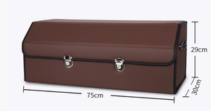 Produits tendances de haute qualité, boîte en cuir PU pliable, organisateur de coffre de voiture avec couvercle - Product Image 3