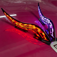 Lampe de toit LED universelle pour voiture, style cornes de dragon, avec fonction clignotante d'avertissement de freinage, accessoire de modification extérieure et lampe de spoiler de toit