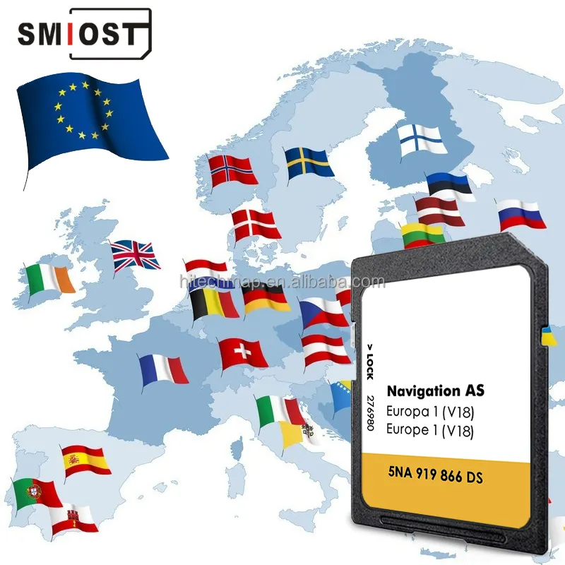 SMIOST Car Navig 32GB GPS Navigation Map CID Changeable Map Carte for VW AS V18 T Roc Europe