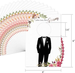 Tarjeta de juegos de despedida de soltera floral personalizada que tiene tarjetas para rascar del novio, ideas divertidas de juegos de despedida de soltera - Product Image 4