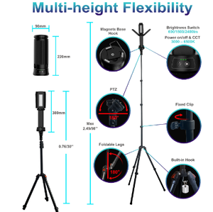 Lampe de travail à LED pour le camping en plein air avec batterie rechargeable et tête réglable Signal <span class=keywords><strong>SOS</strong></span> Appareil intelligent pour la maison Radio pliable - Product Image 3