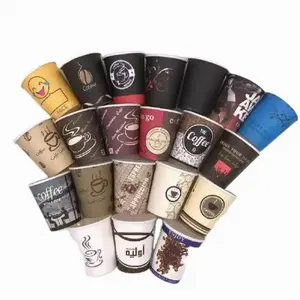 Wholesale Disposable Black Single Wall Foam Coffee Paper Cups Custom Printed Reusable Hot Drink Kraft Coffee Paper Cup