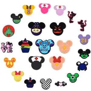 Manufacturer Wholesale PVC Shoe Decorations Designer Shoe Charms Mickey Head Charms For Kids Gift