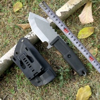 TL17LB Couteau de chasse Full Tang robuste de 6mm d'épaisseur Couteau de camping en acier inoxydable 420 Clip de taille Gaine Kydex