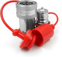 Acopladores Hidráulicos Rápidos de 1/2\" para Tractor con Tapas Antipolvo, Acoplador Hidráulico Rápido Estilo Pioneer